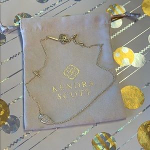 Kendra Scott iridescent arrow gold necklace